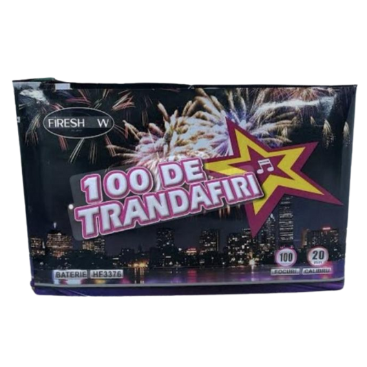 Bateria de Artificii „100 Trandafiri” – 100 de Focuri, Calibru 20 mm