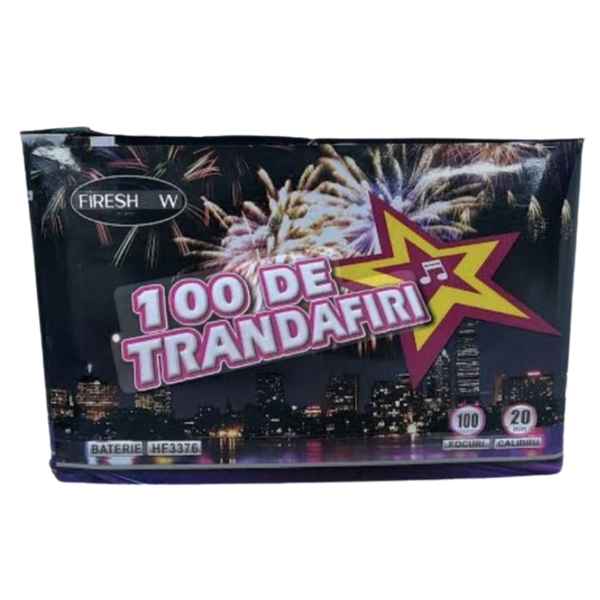 Bateria de Artificii „100 Trandafiri” – 100 de Focuri, Calibru 20 mm