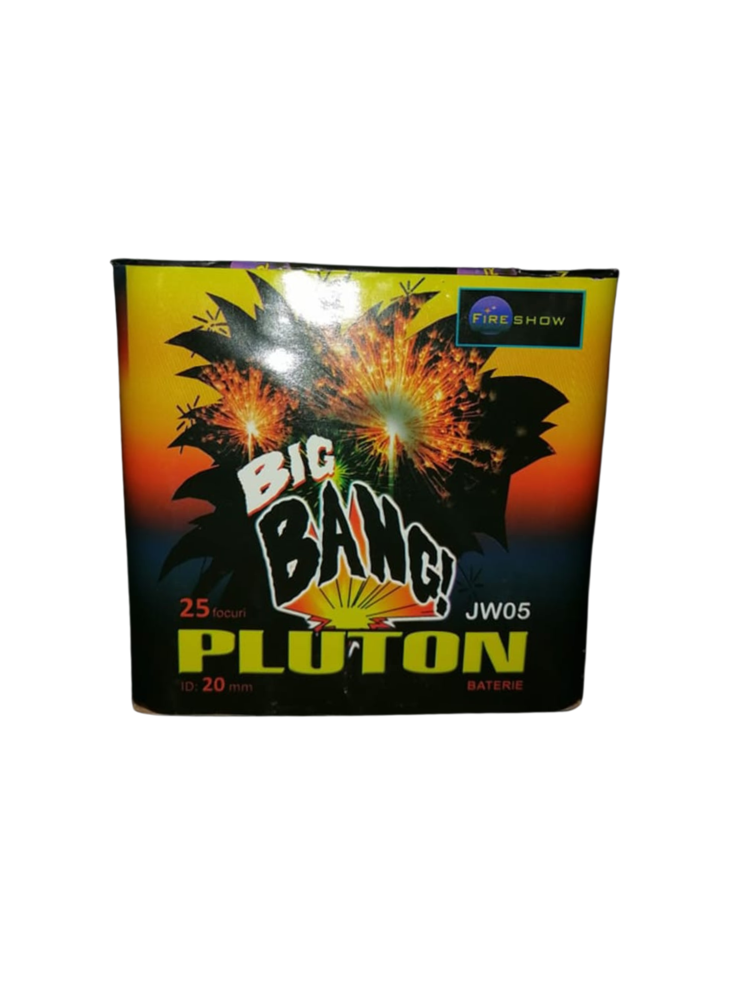 Bateria de artificii Big Bang Pluton – 25 de focuri, calibru 20 mm