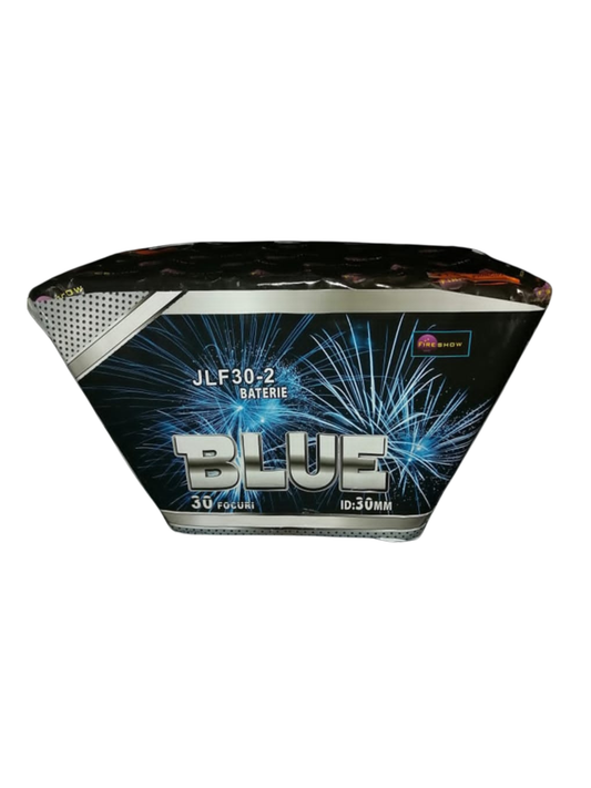 Bateria de artificii Blue – 30 focuri, calibru 30 mm