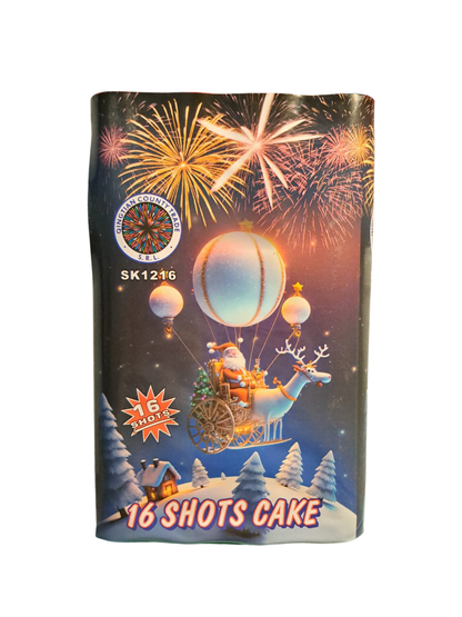 Baterie de Artificii 16 Shots Cake – Calibru 30 mm, Efecte Puternice și Clare