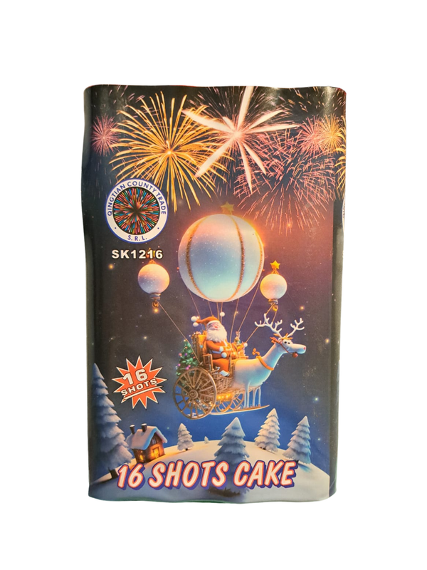 Baterie de Artificii 16 Shots Cake – Calibru 30 mm, Efecte Puternice și Clare