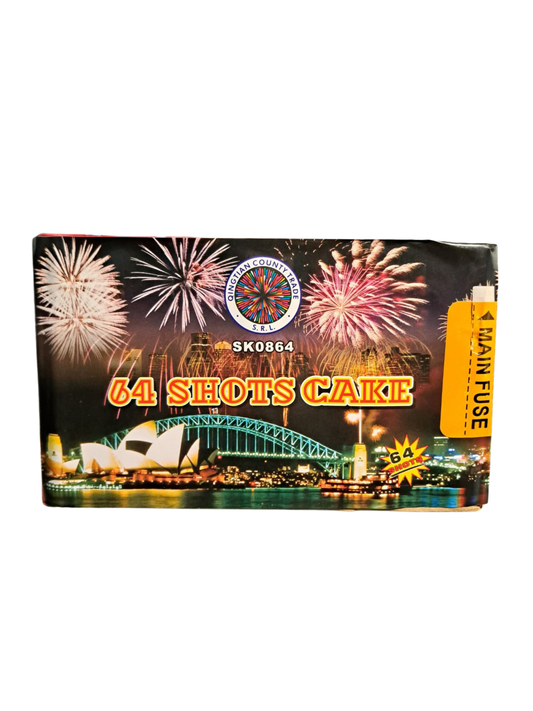 Baterie de Artificii 64 Shots Cake – Calibru 20 mm, Spectacol Dinamic