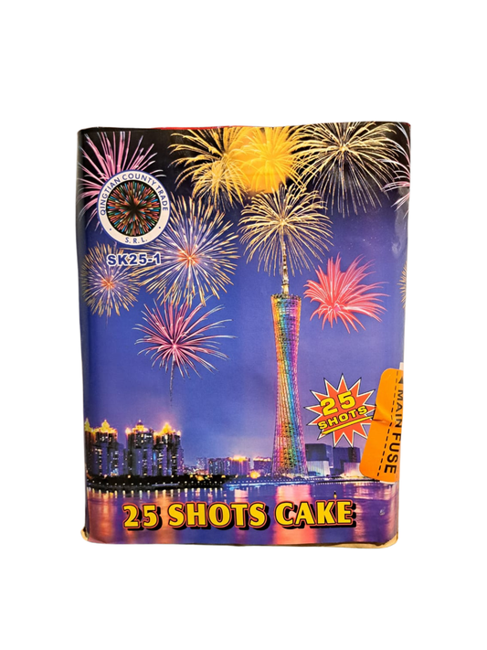 Baterie de Artificii 25 Shots Cake – Calibru 30 mm, Show Impresionant